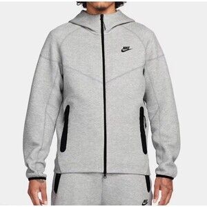 Nike Tech Fleece Gray Heather Windrunner Full Zip Hoodie Men’s FB7921-063 NWT